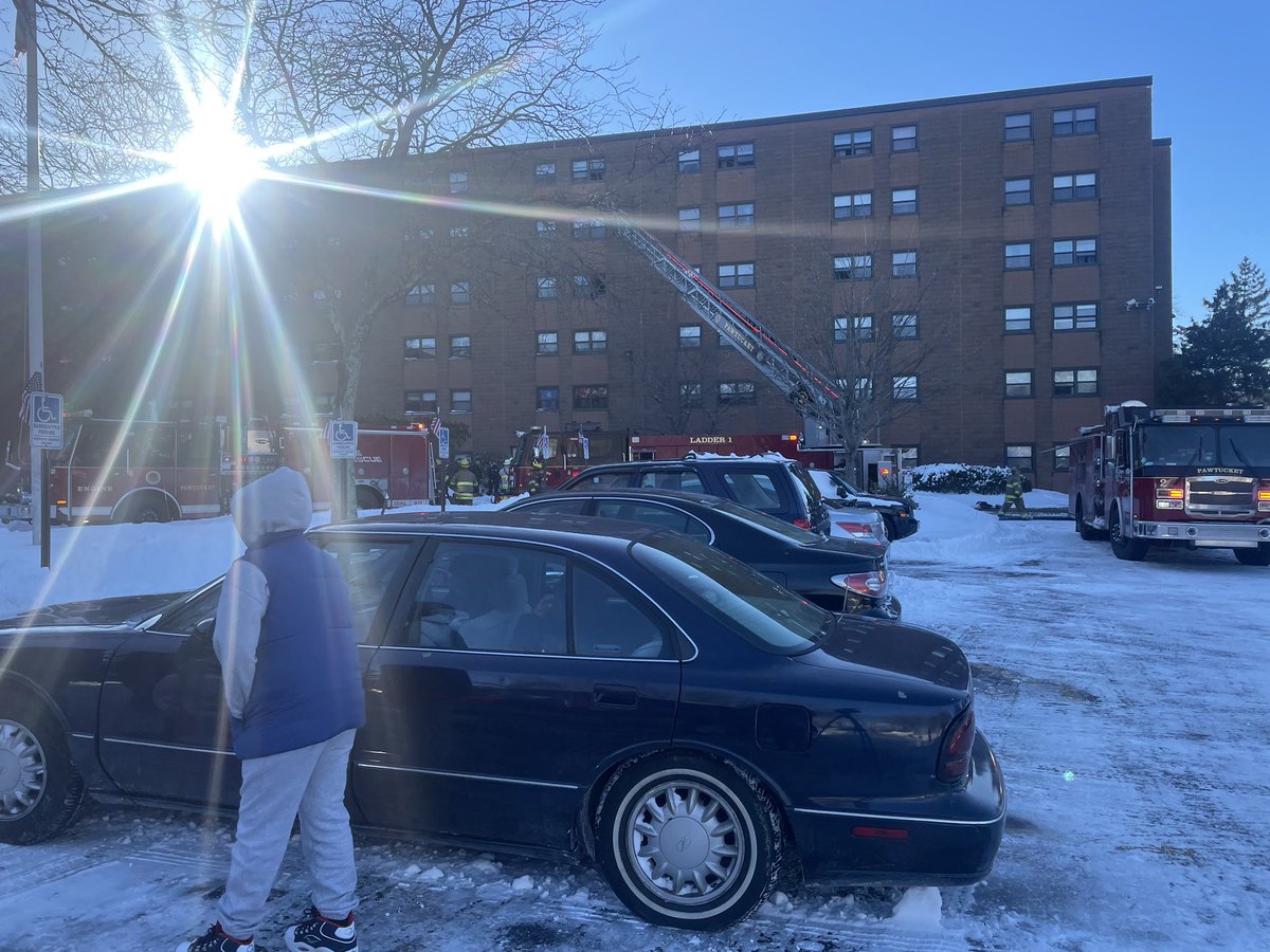 Fire breaks out at apartment building on 400 block of Lonsdale Ave. at Coats Manor in Pawtucket   Large presence of firefighters, residents evacuated   