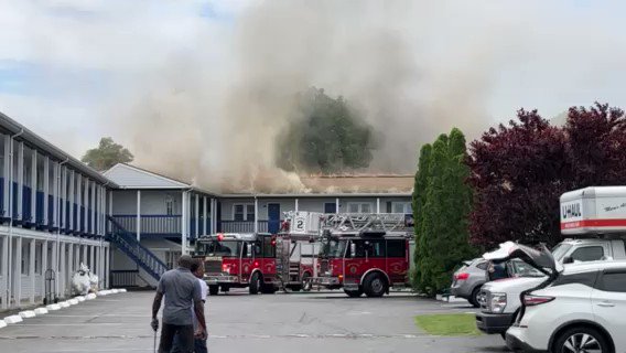 Days Inn in Middletown on West Main Road has a significant four-alarm blaze
