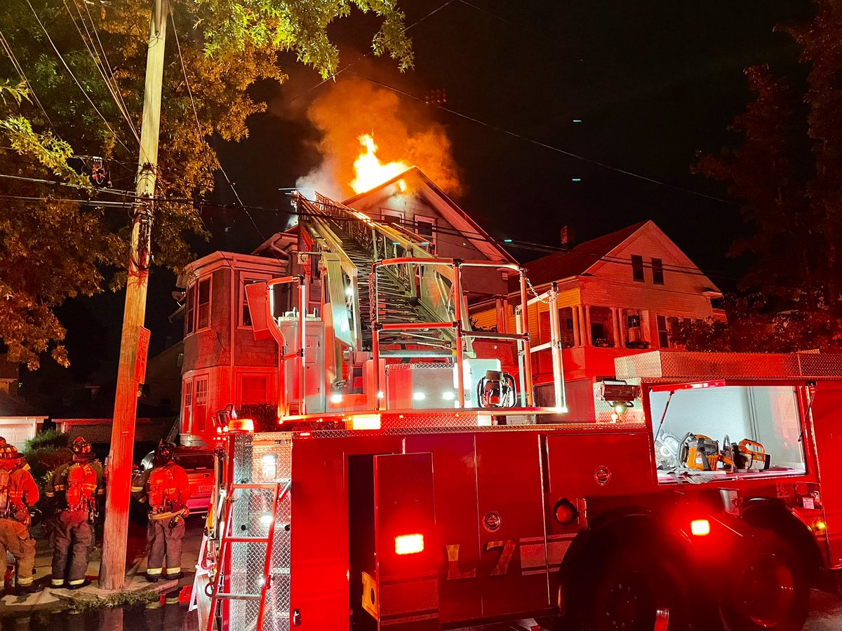 Providence: **3rd Alarm** 148 Evergreen St. Fire in a 2.5 stry wdfrm dwelling. 4 lines in operation DWH