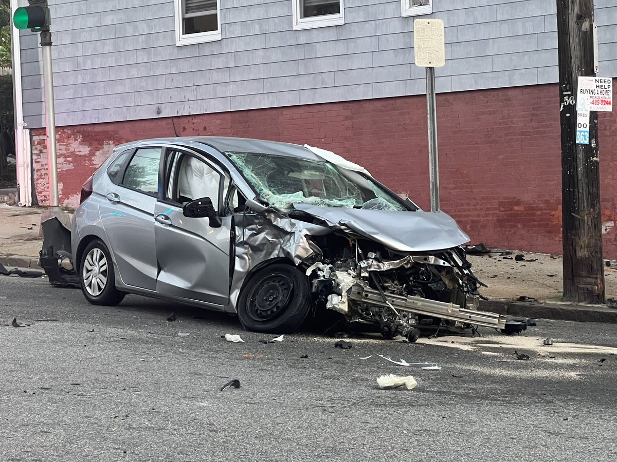 crash on corner of Atwells and Academy. Saw one woman being taken away in an ambulance. No word of the other drivers involved at this point. 