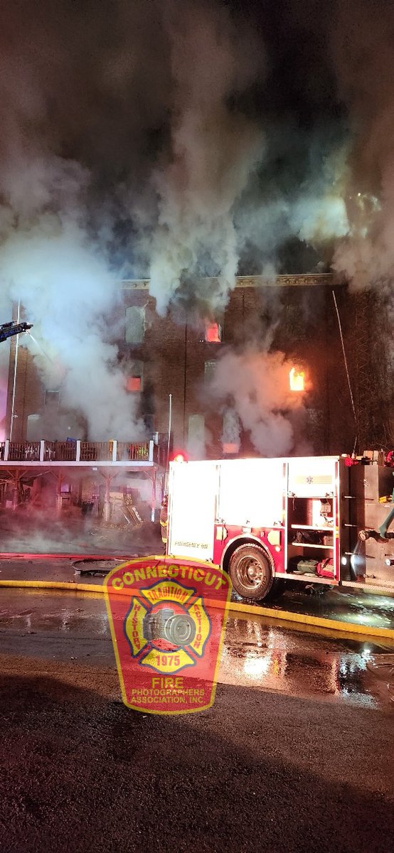 CFPA Massachusetts member Bob Myers (@105firephotos) on the scene of a multiple alarm building fire in Lincoln, RI.      