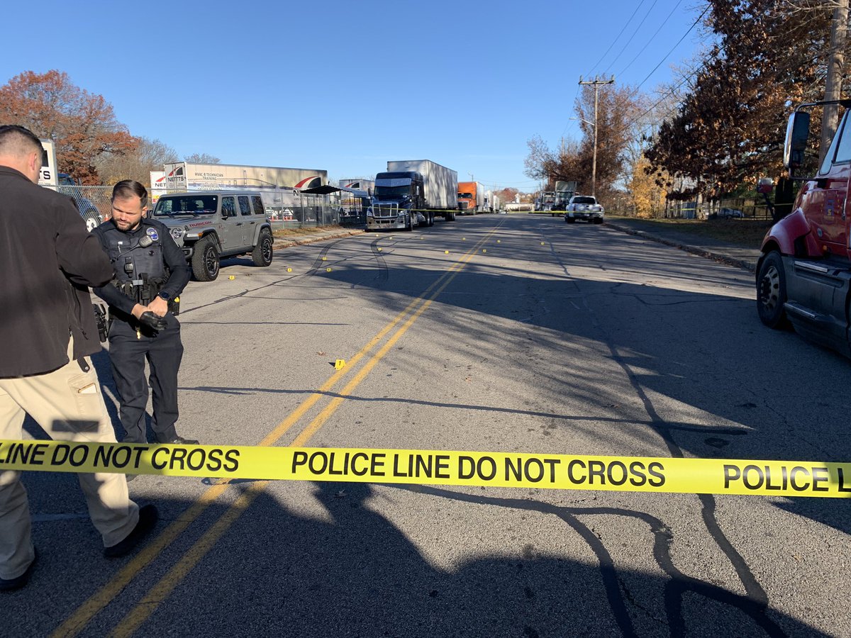 Pawtucket Police responding to a reported shooting on  Moshassuck Industrial Highway with a  portion of the road is blocked off with 14 evidence markers down. Police tell  that one person was shot
