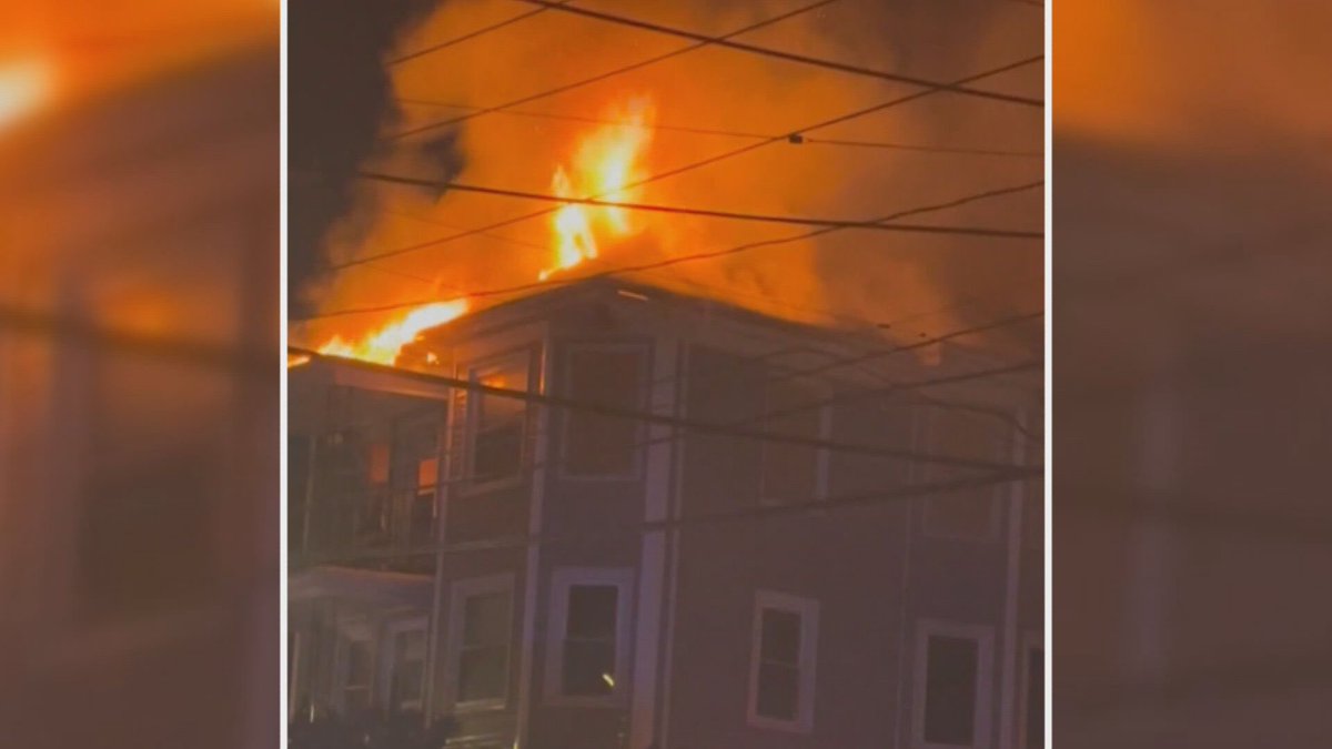 Five firefighters treated after a fire in Pawtucket that re-ignited last nite.