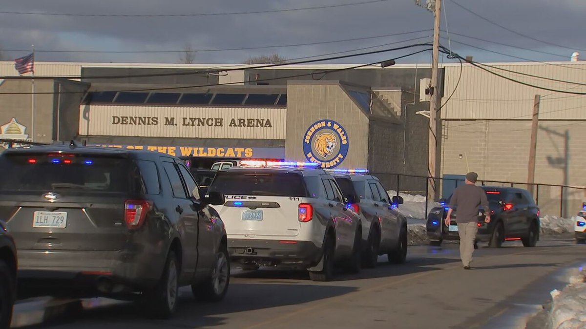 A large law enforcement presence remains in place amid an investigation into a deadly shooting at an ice arena in Rhode Island