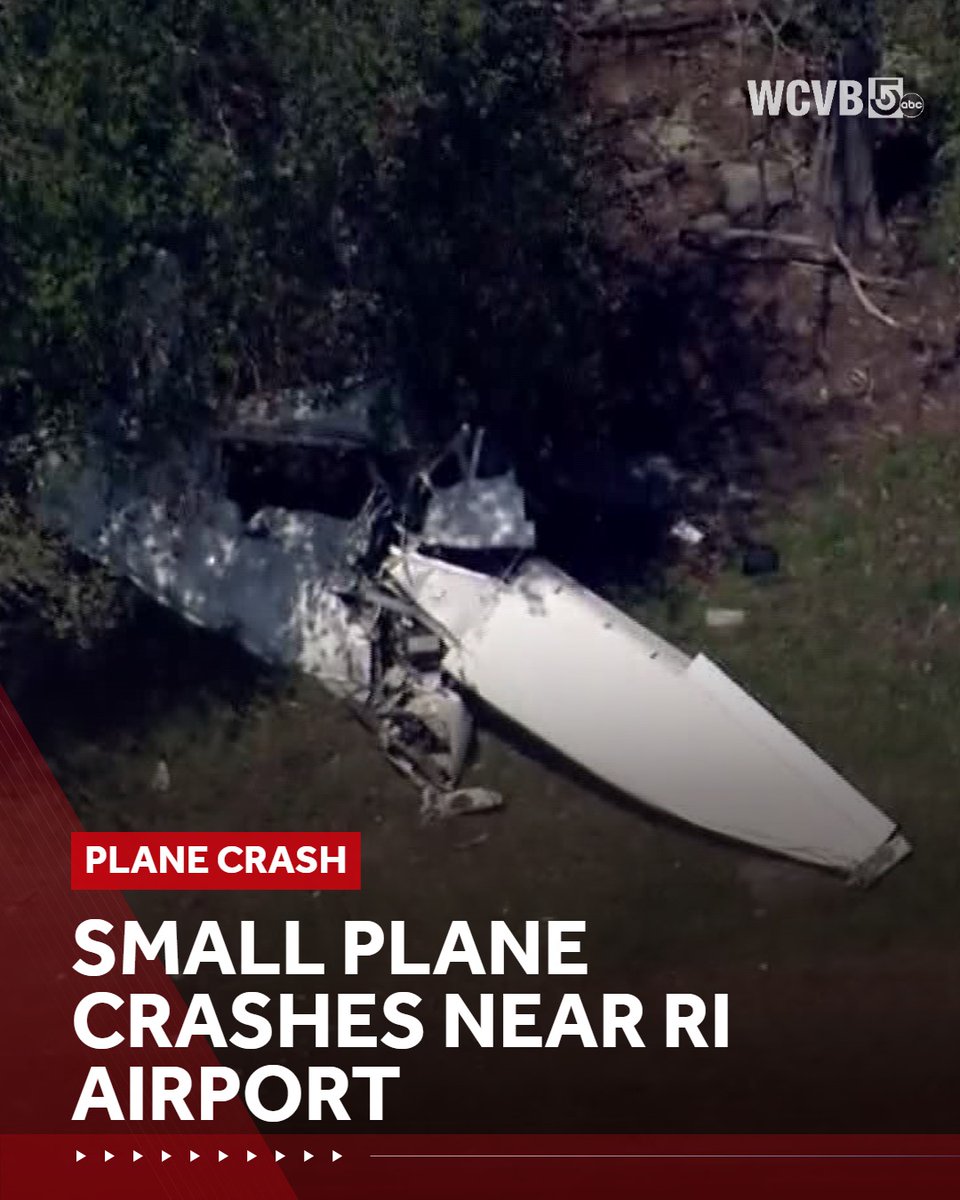 One person was taken to a hospital after a plane crashed short of a runway in Rhode Island.
