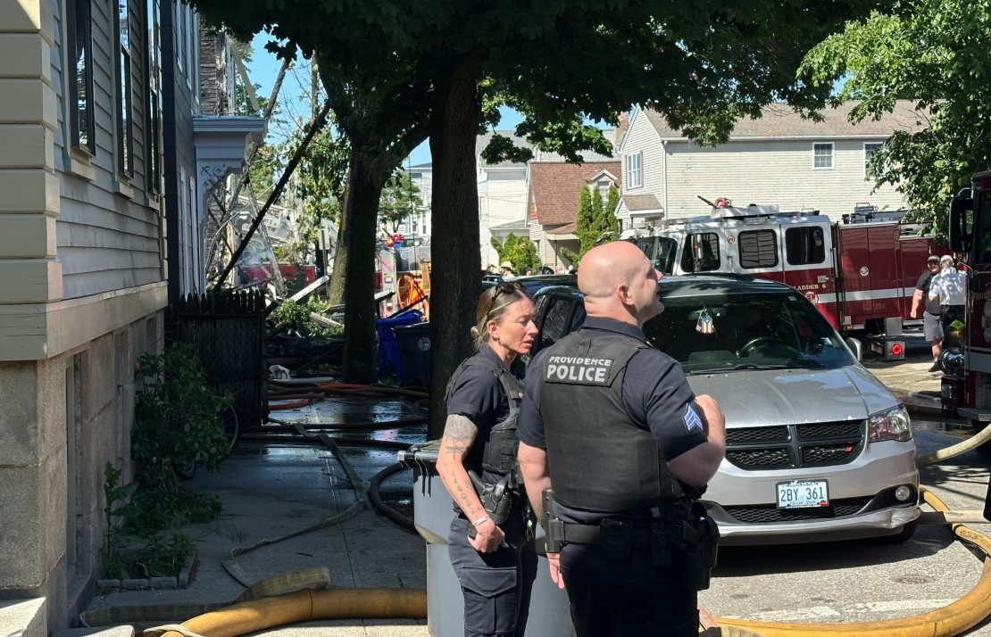 The Providence Fire Department says 10 people were displaced because of the Carpenter Street fire. A few firefighters had to be treated for heat exhaustion